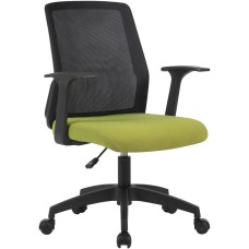 Кресло компьютерное CACTUS Кресло CS-MC222-BKGN, сетка/ткань, до 100кг, фиксированные подлокотники, салатовый