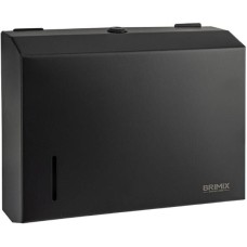 BRIMIX - Диспенсер для бумажного полотенца Z сложения, с ключом, из нержавеющей стали, матовый, цвет ЧЁРНЫЙ. 9902
