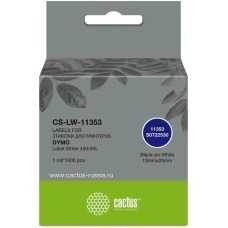 CACTUS Этикетки CS-LW-11353 сег.:25x13мм черный белый 1000шт/рул Dymo Label Writer 450/4XL