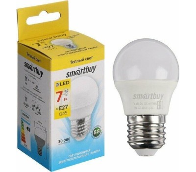 Светодиодная лампа SMARTBUY (SBL-G45-07-30K-E27) 7W/3000/E27