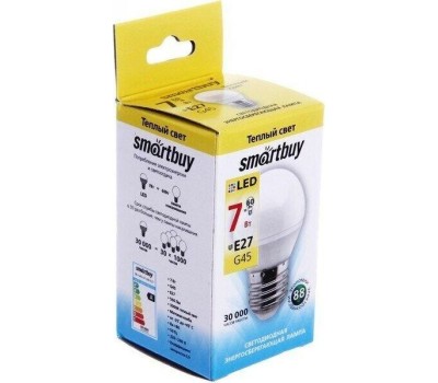 Светодиодная лампа SMARTBUY (SBL-G45-07-30K-E27) 7W/3000/E27