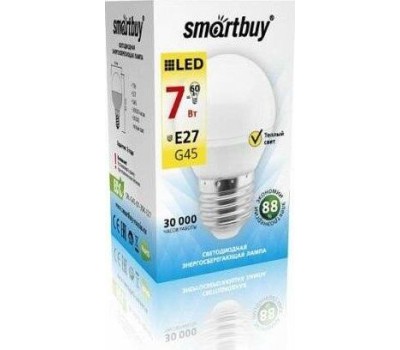 Светодиодная лампа SMARTBUY (SBL-G45-07-30K-E27) 7W/3000/E27