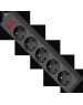 Фильтр сетевой DEFENDER (99486) ES сет.фильтр 5роз - 5м - (пакет) черный
