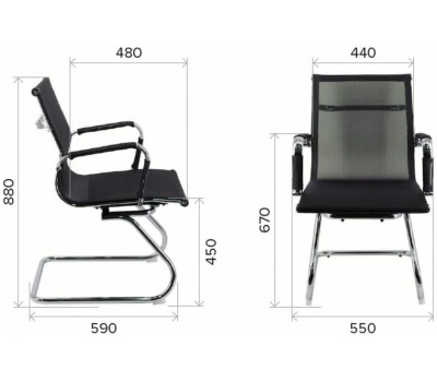 Кресло посетителя EVERPROF Opera CF сетка черный