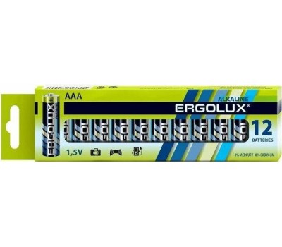 Элементы питания ERGOLUX (11745) LR03 Alkaline BP-12