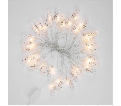 Гирлянда NEON-NIGHT (303-032) ГИРЛЯНДА ПРИЩЕПКИ 30 LED, 5 М, ТЕПЛЫЙ БЕЛЫЙ