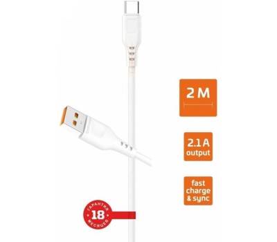 кабель GOPOWER (00-00018565) Кабель GP01T USB (m)-Type-C (m) 1.0м 2.4A белый