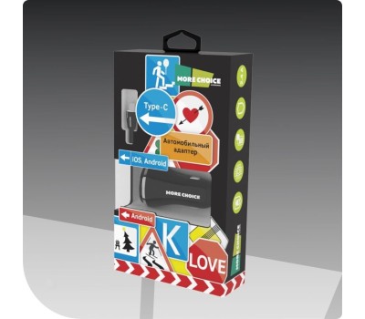 АЗУ MORE CHOICE (4627151191416) AC22a 2USB 2.4A для Type-C Black