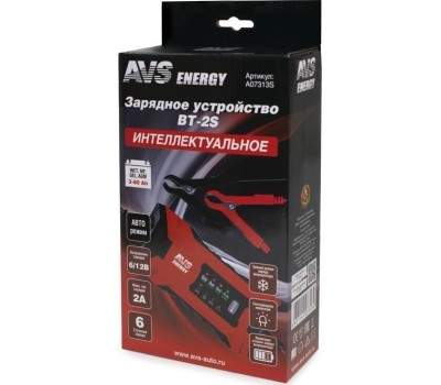 Зарядное устройство AVS BT-2S для автомобильного аккумулятора (2A, 25W) 6/12V (A07313S)