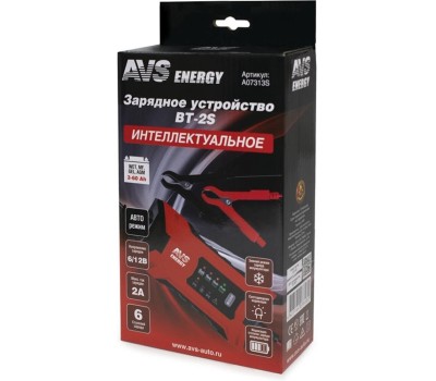 Зарядное устройство AVS BT-2S для автомобильного аккумулятора (2A, 25W) 6/12V (A07313S)