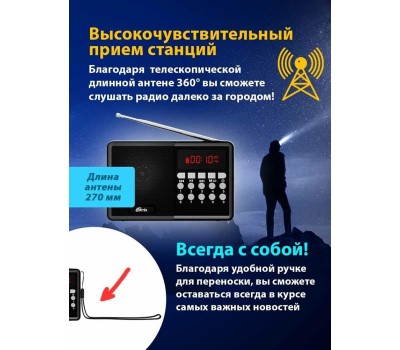 Радиоприемник RITMIX RPR-001 BLACK