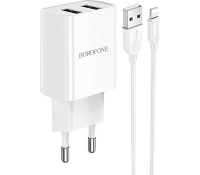 СЗУ BOROFONE (6931474739148) BA53A Powerway 2USB белый