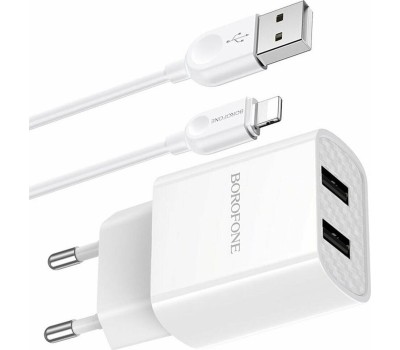 СЗУ BOROFONE (6931474739148) BA53A Powerway 2USB белый