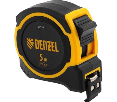 Рулетка DENZEL Рулетка 5м х 19мм, двухкомп. корпус, магнитный обрезиненный зацеп 31531