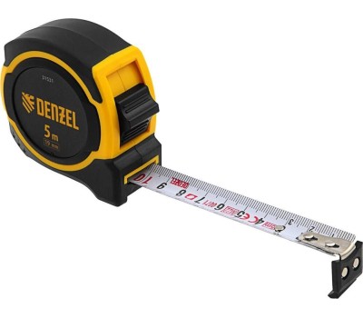 Рулетка DENZEL Рулетка 5м х 19мм, двухкомп. корпус, магнитный обрезиненный зацеп 31531