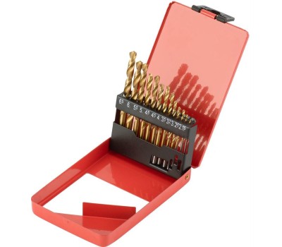 Набор сверл MATRIX Набор нитридтитан. сверл по металлу, 1.5-6.5 мм (через 0.5 мм+3.2мм 4.8 мм), НSS, 13 шт