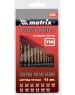 Набор сверл MATRIX Набор нитридтитан. сверл по металлу, 1.5-6.5 мм (через 0.5 мм+3.2мм 4.8 мм), НSS, 13 шт
