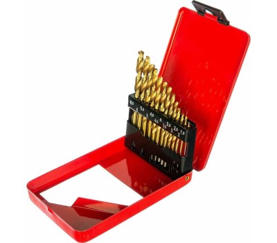 Набор сверл MATRIX Набор нитридтитан. сверл по металлу, 1.5-6.5 мм (через 0.5 мм+3.2мм 4.8 мм), НSS, 13 шт