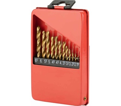 Набор сверл MATRIX Набор нитридтитан. сверл по металлу, 1.5-6.5 мм (через 0.5 мм+3.2мм 4.8 мм), НSS, 13 шт