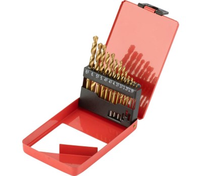 Набор сверл MATRIX Набор нитридтитан. сверл по металлу, 1.5-6.5 мм (через 0.5 мм+3.2мм 4.8 мм), НSS, 13 шт