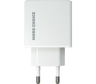 СЗУ MORE CHOICE (4610196408632) NC60 1USB-C 3.0A PD 20W быстрая зарядка White