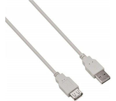 BURO Кабель-удлинитель USB2.0 Reversible, USB A(m) - USB A(f), 1.8м, серый