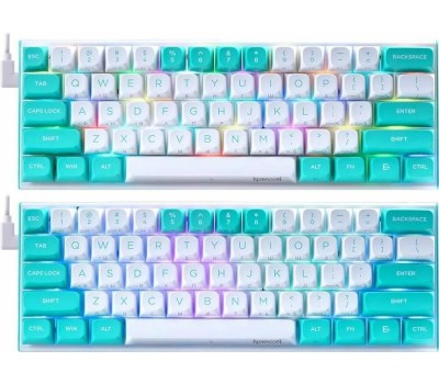 REDRAGON Клавиатура Fidd, проводная, USB, магнитно-механическая, белый/бирюзовый [72187]