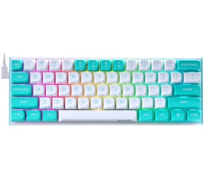 REDRAGON Клавиатура Fidd, проводная, USB, магнитно-механическая, белый/бирюзовый [72187]