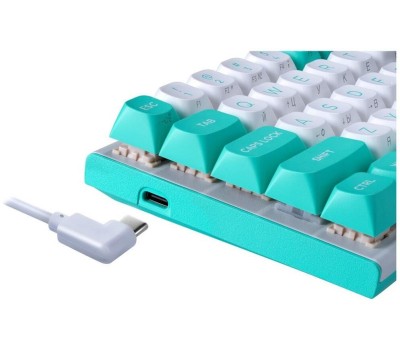 REDRAGON Клавиатура Fidd, проводная, USB, магнитно-механическая, белый/бирюзовый [72187]