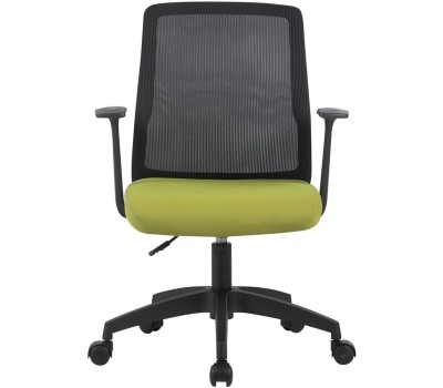 Кресло компьютерное CACTUS Кресло CS-MC222-BKGN, сетка/ткань, до 100кг, фиксированные подлокотники, салатовый