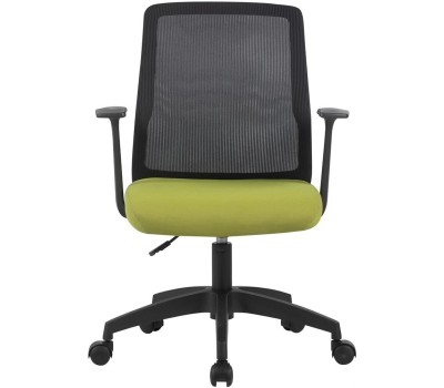 Кресло компьютерное CACTUS Кресло CS-MC222-BKGN, сетка/ткань, до 100кг, фиксированные подлокотники, салатовый
