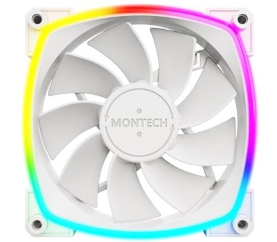 MONTECH Вентилятор RX120 Reverse, 120мм, 4-pin, 1600об/мин, 27 дБ, ARGB, белый, Ret [rx120 pwm white]