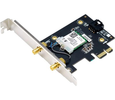 ASUS Сетевой адаптер Wi-Fi+ Bluetooth PCE-BE6500 (BE6500, PCI-Express, Bluetooth 5.4, 802.11a/b/g/n/ac/ax/be, 2.4/5/6ГГц) (PCE-BE6500)