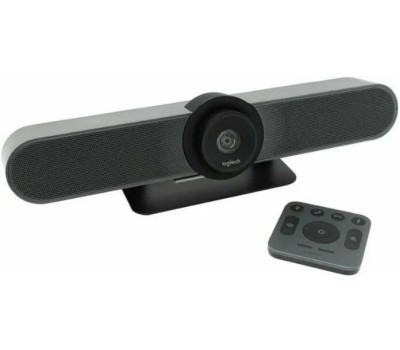 Веб-камера LOGITECH 960-001102 MeetUp ConferenceCam [Ultra HD 4K, 2160p/30fps, пульт ДУ, интегрированная аудиосистема, USB-кабель 5м, в комплекте крепление и фурнитура для установки на стене]