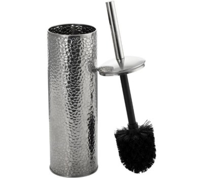 САНАКС - Ёрш для унитаза напольный ШАГРЕНЕВЫЙ, круглый из нержавеющей стали 307-S