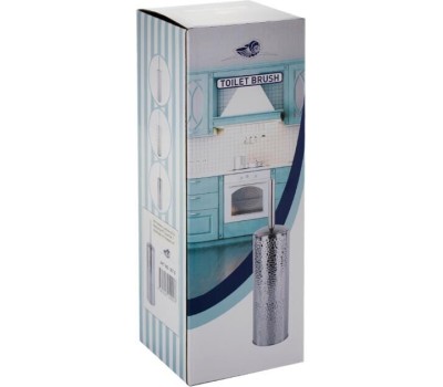 САНАКС - Ёрш для унитаза напольный ШАГРЕНЕВЫЙ, круглый из нержавеющей стали 307-S