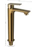 МАГНУС - Смеситель на раковину ВЫСОКИЙ, литой корпус, цвет золото 8407