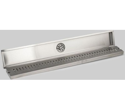 САНАКС - Трап линейный 700 х 100 мм, вертикальный выпуск с гидрозатвором, с верхним бортиком, из нержавеющей стали марки SUS 304, цвет САТИН. 00052