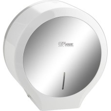 Аксессуары для ванной комнаты и туалета GFMARK 918 Диспенсер для туалетной бумаги-барабан ПРЕМИУМ, пластиковый, БЕЛЫЙ с ЗЕРКАЛОМ, с ключем