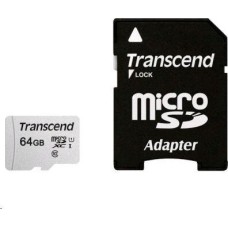 Карта памяти TRANSCEND (TS64GUSD300S-A) 64GB MICROSDXC UHS-I U1 Class 10 переходник SD