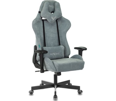Кресло БЮРОКРАТ Кресло игровое Zombie VIKING KNIGHT Fabric серо-голубой Light-28 с подголов. крестовина металл