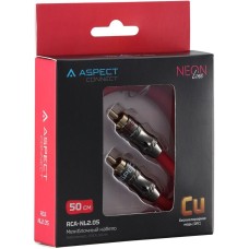 Кабель ASPECT RCA-NL2.05, Neon Line, коаксиал, OFC, 2 экрана, 2RCA-2RCA, 0.5м