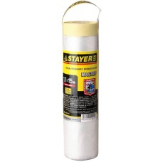 STAYER 1.7 х 15 м, 9 мкм ПВД, защитная пленка-маскер с клейкой лентой (12255-170-15)