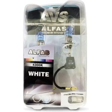 Лампа галогенная AVS Газонаполненные лампы ALFAS Maximum Intensity 4300K H3 12V 85W, комплект 2+2 (W5W) шт
