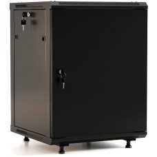 HYPERLINE Шкаф коммутационный (TWB-FC-2266-SR-RAL9004) настенный 22U 600x600мм пер.дв.стал.лист 60кг черный 1098мм IP20 сталь