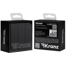 KRANZ Выключатель ROUND 3 кл 10А с/у оникс
