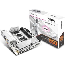 Материнская плата SAPPHIRE Материнская плата B850M PURE WIFI B850, AM5, 4*DDR5, 2*PCIEx16, 2*M.2, 2*TypeC, 3*USB3.2Gen2, 2*USB3.2Gen1, 6*USB2.0, 4*SATA3.0, 2.5G, DP, HDMI, M-ATX, RTL