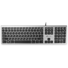 OKLICK Клавиатура Оклик 890S серый/черный USB slim Multimedia (1784239) кабель 1.6м