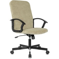 БЮРОКРАТ Кресло Triest Fabric песочный Light-21 крестов. металл черный