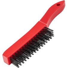 MATRIX Щетка зачистная четырехрядная, закаленная прямая проволока с пластиковой ручкой 74814